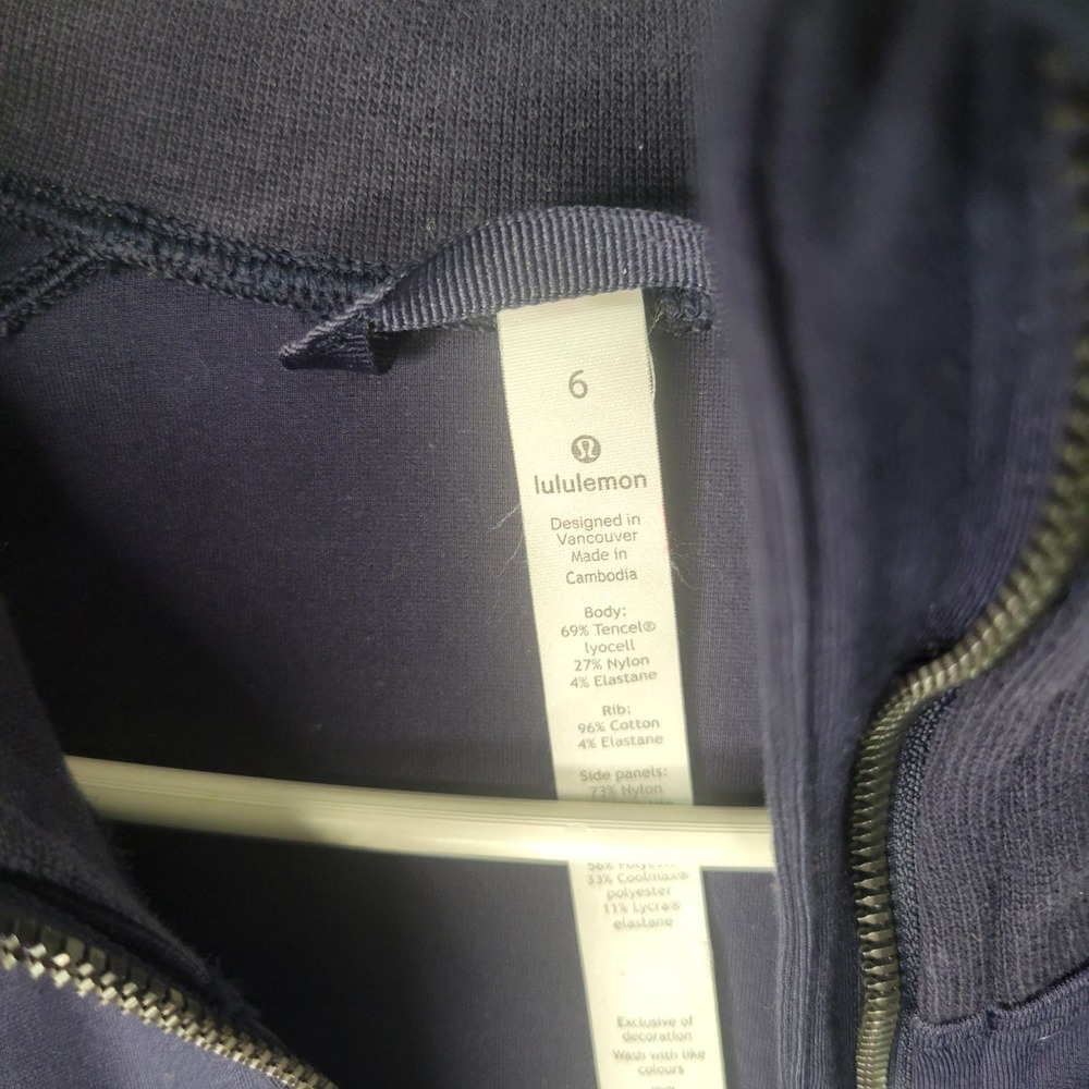 Lululemon Navy Blue Jacket Cover Your Tracks Sz6 - Picture 3 of 8
